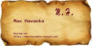 Max Havaska névjegykártya
