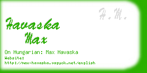 havaska max business card